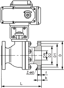 電動法蘭球閥結(jié)構(gòu)圖