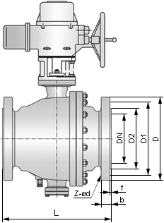 電動切斷球閥結(jié)構(gòu)圖